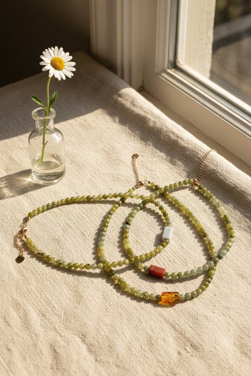 Oliva – Jade Choker-Halskette