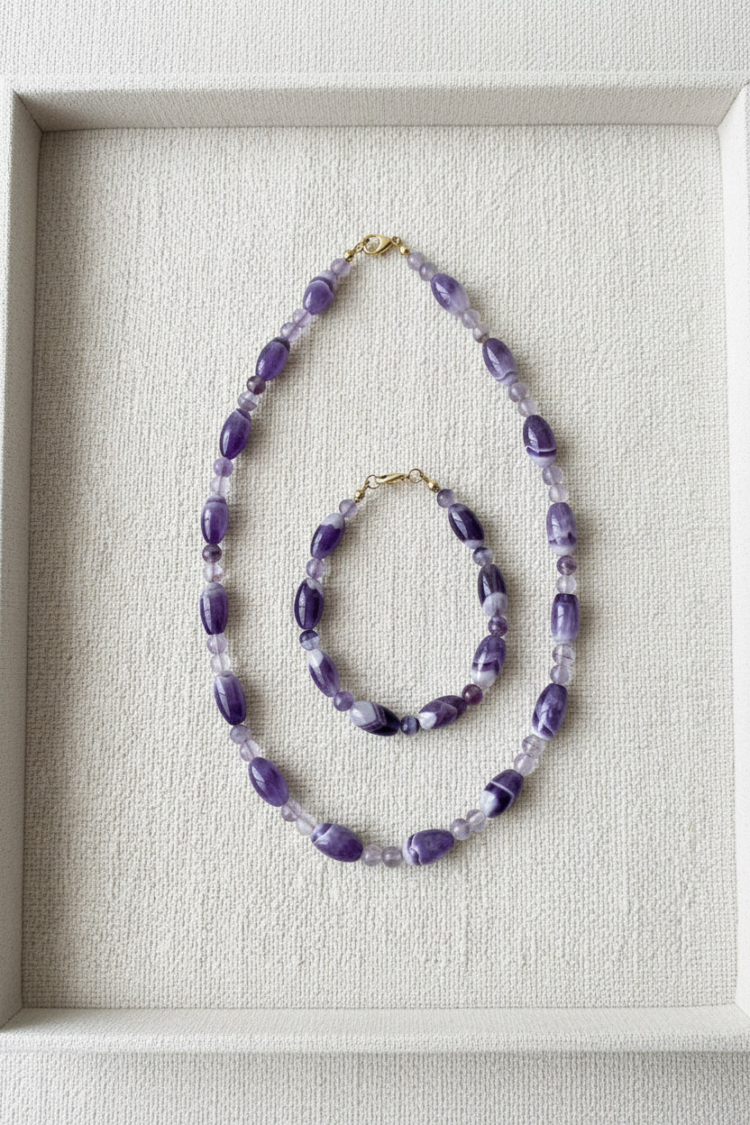 Aurelle – Amethyst Set (Halskette & Armband)