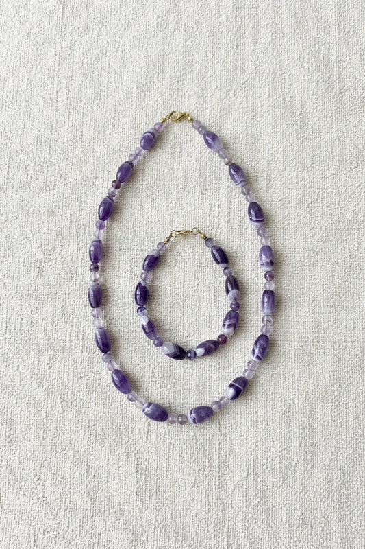 Aurelle – Amethyst Set (Halskette & Armband)